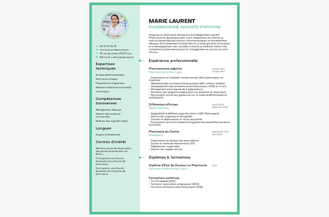 cv pharmacienne